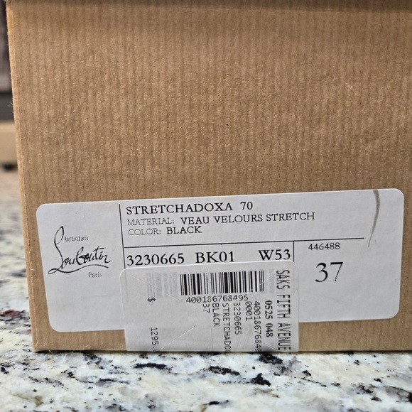 NEW Christian Louboutin Stretchadoxa 70mm Heels Black Suede Boots Size 37 - Picture 12 of 12